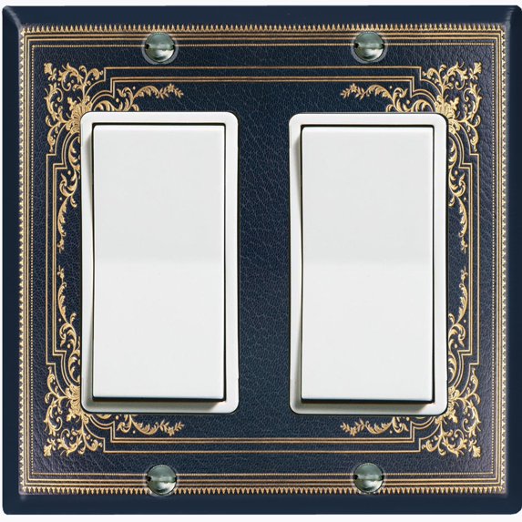 Metal Light Switch Plate Cover Elegant Victorian Black Yellow Frame FRA054