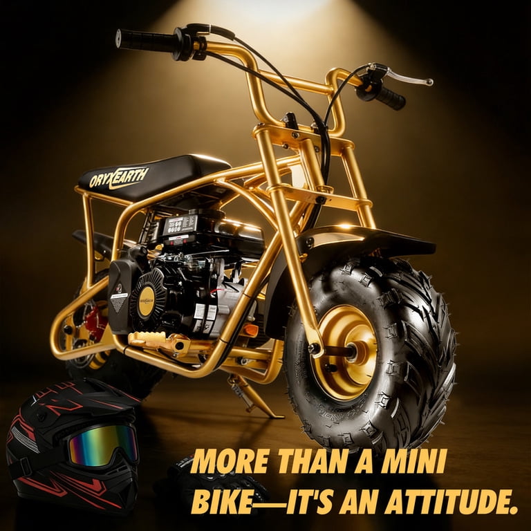 Oryxearth OMG99 Mini Gas Bike 99CC, Gold Off Road Bike for Teens