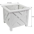 thumbnail image 7 of Chippendale White Planter Box Set of 2 - Elegant Outdoor Plant Pot for Patio, Porch Decor, and Garden Display, 7 of 7