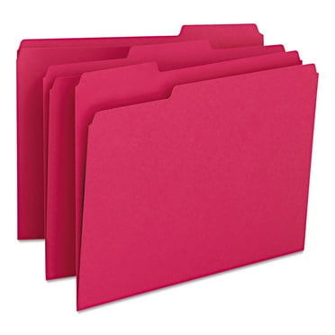 Smead Colored File Folders, 1/3-Cut Tabs, Letter Size, Red, 100/Box (12743)