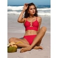 thumbnail image 3 of Charmo Women Bikini Sets Cutout O-Ring Swimsuit High Cut 2 Piece Bathing Suit, 3 of 7