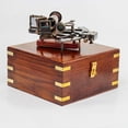 thumbnail image 4 of Nagina International Nautical Pirate's Maritime Astronomical Brass Sextant with Decorative Anchor Inlaid Rosewood Storage Wooden Box | Exclusive Decor Gifts (9 Inches, Antique Brass), 4 of 6
