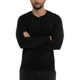 thumbnail image 4 of X RAY JEANS Mens Long Sleeve Henley T-Shirt, Black, 2XL, 4 of 9