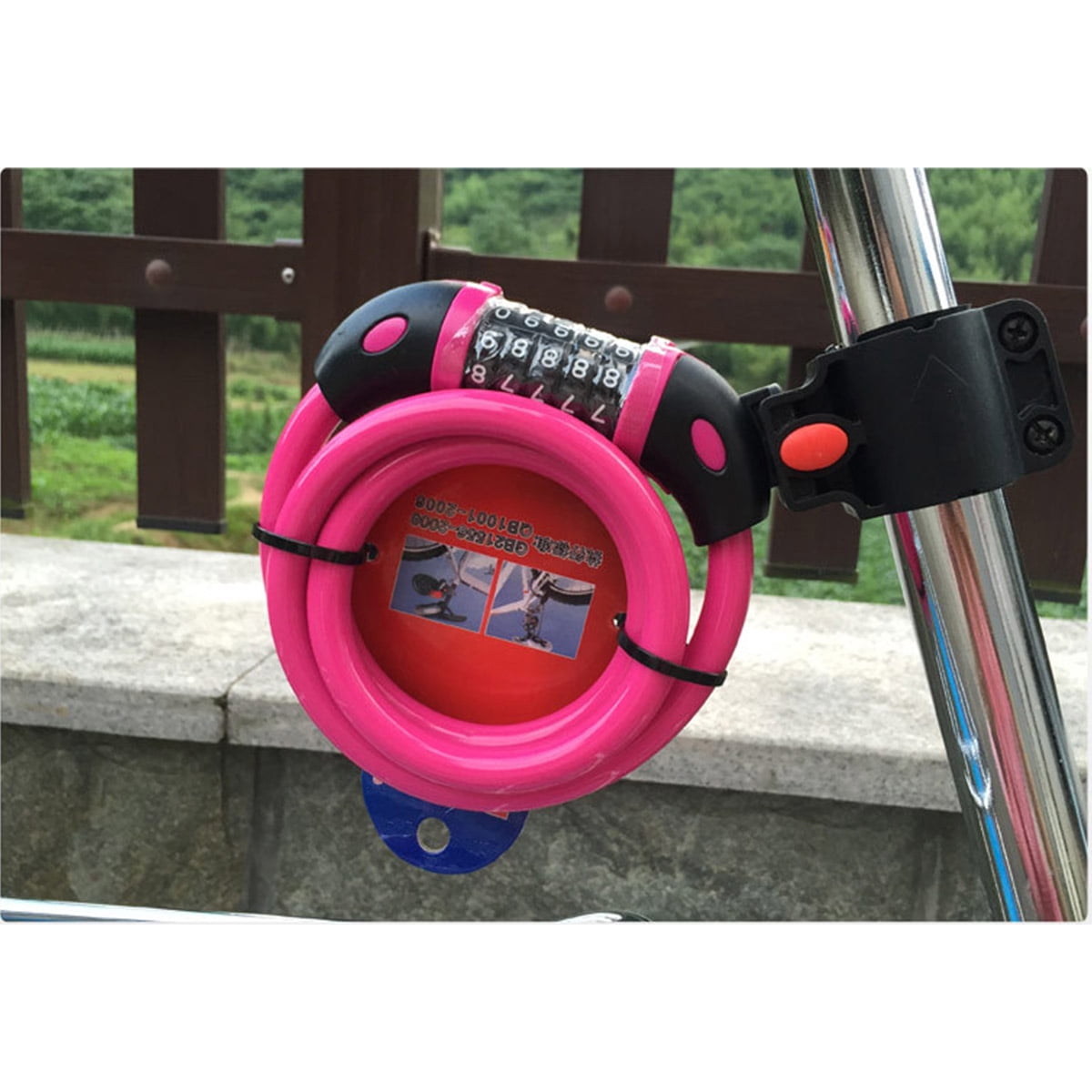 KAWELL Bike Lock Bicycle Chain Lock,with 5-Digit Resettable Number and Mounting Bracket,Combination Coiling Cable Lock Best for Bicycle Outdoors - 4 Feet x 1/2 Inch