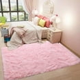 thumbnail image 3 of Softlife Stylish Soft Shaggy Velvet Carpet for Living Room/Bedroom, Fluffy Area Rugs, 4' x 5.9' , Pink, 3 of 8