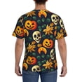 thumbnail image 3 of Vsdgher Halloween Skull Print Men's Dry Fit Mesh Athletic Shirts Moisture Wicking Tennis T-Shirt Tops, 3 of 9
