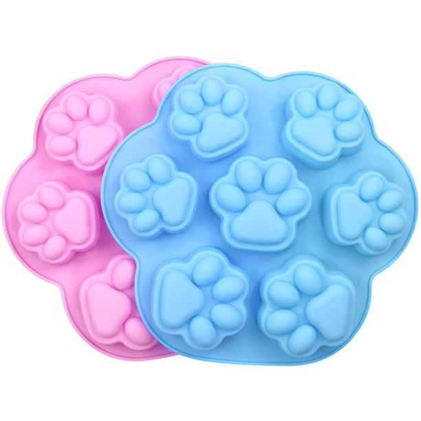 4 Moldes Grandes Para Huellas De Patas, Color Rosa, Verde