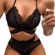 thumbnail image 1 of Gibobby Lenceria mujer sexy Mujeres Sexy Malla de Encaje Floral Bordado Liga ligada Lencería Ropa Interior Conjuntos de lencería Sexy(Negro, M), 1 of 5