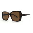 thumbnail image 2 of Womens Squared Butterfly Minimal Rectangular Chic Plastic Sunglasses Tortoise Brown, 2 of 4