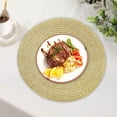 thumbnail image 4 of Round Placemats Set of 6, Cotton Woven Placemat Heat-Resistant Non-Slip Washable Table Mats for Dining Table 7 Inchgolden18cm, 4 of 4