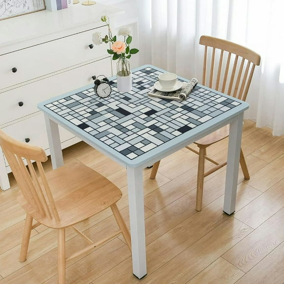 BANET Checkered Vinyl Tablecloths Rectangle, Fall Halloween Outdoor Waterproof Oil Resistant Wipeable Table Cloth Cover for Christmas and Camping Picnic, White