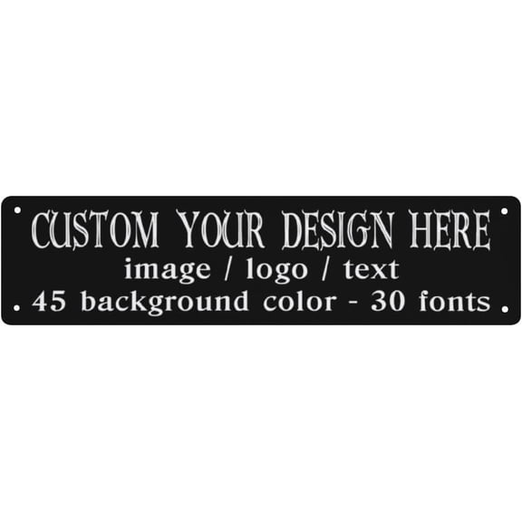 Personalized Metal Outdoor Sign Custom Image Logo and Text for Home Decor or Business 16x4 Inch