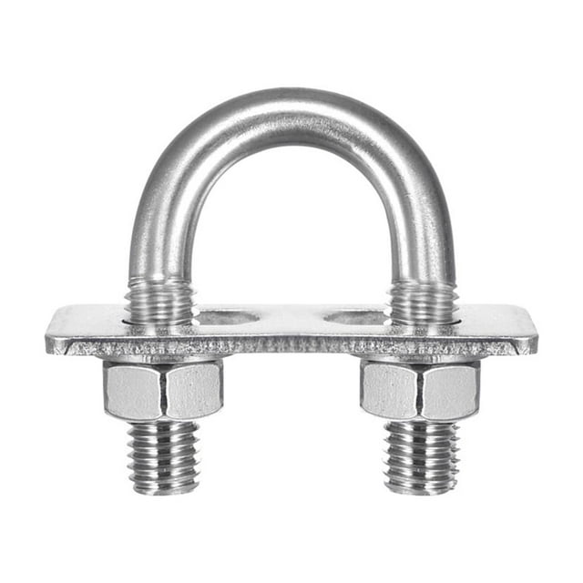 Unique Bargains Round U-Bolts 3 Sets 29mm Inner Width 58mm Length M10 with Nuts and Plates