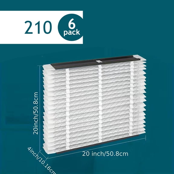 For AprilAire 210 Whole House Air Purifiers Replacement Appliance Filter - Models 1210, 1620, 2120, 2200, 2210, 2216, 3210, 4200, Furnace Filter MERV 11, 20x25x4 Air Filter (pack of 6)