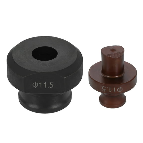 Hydraulic Hole Punch Die 11.5mm Round Hole 40Cr Steel Electric Punching Kit for MHP-20 JP-20 Electric Punching Machine, Burgundy & Black