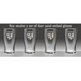 thumbnail image 2 of O'Mahony Irish Coat of Arms Tavern Glasses - Set of 4 (Sand Etched), 2 of 3