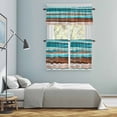 thumbnail image 6 of Abstract Turquoise Kitchen Curtains Valances and Tiers Set of 3 Brown Gradient Vintage Wood Grain Tier Curtains and Valance with Rod Pocket for Small Windows, 27.5"x24", 6 of 9