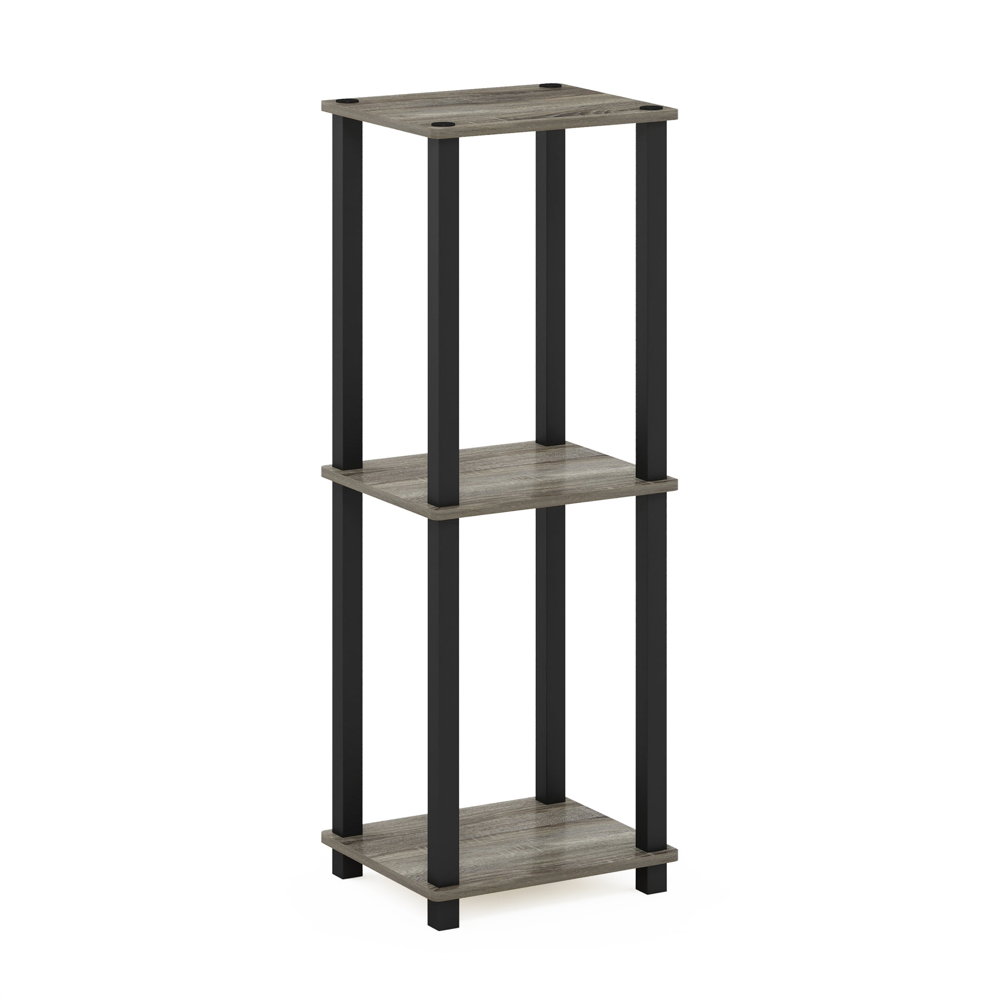 Furinno Simplistic End Table, Small, Set of 2, French Oak/Black
