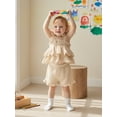 thumbnail image 3 of Loicainy Baby Toddler Girls Summer Outfits 6 12 18 24 Months 2T 3T 4T Solid Color Sleeveless Tiered Tops Ruffle Trim Shorts Clothes Sets, 3 of 9
