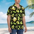 thumbnail image 3 of Susaid Avocado Toast Print Short Sleeve Shirts Button Down Casual Shirts Summer Beach Aloha Button Down Short Sleeve for Men ,X-Large, 3 of 7