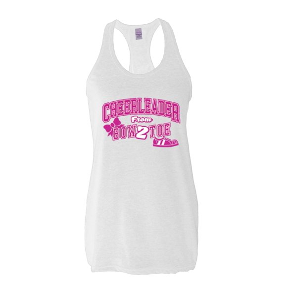 Artix - Women's Racerback Tank Top, up to Women Size 2XL - Cheerleader Bow 2 Toe