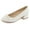 Cream PU, variant on Bocca Women's Block Heel Pumps Cream PU Bow Tie Ballet Shoes Sizes 10