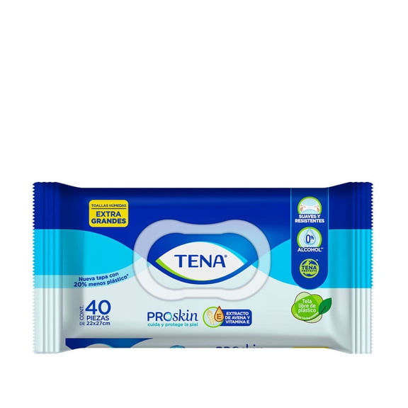 Toallas húmedas Tena extra grandes 40 pzas