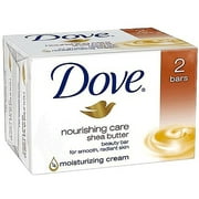 Dove Nourishing Care Moisturizing Cream Beauty Bar, Shea Butter, 4 oz bars, 2 ea (Pack of 4)