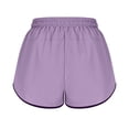 thumbnail image 6 of Conairie Sweat Shorts for Women Loose Quick Dry Elastic High Waisted Running Shorts with Built-In Liner Comfortable Summer Beach Vacation Clothes with Pockets Purple XXL, 6 of 6