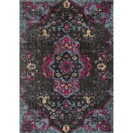 Gray Gemstone Earrings - Momeni Jewel Polypropylene Machine Made Charcoal Area Rug 7'10