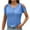 Blue, variant on Dgankt Plus Size Spring Clothes for Women Women's New Round-neck Short-sleeved Off-the-shoulder Solid Color Button-down Casual Top