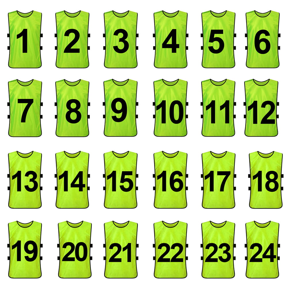 RE-HUO 12 Pack Numbered（1-12） Scrimmage Vests/Sport Pinnies/Training Bibs for Basketball Soccer Volleyball and Baseball
