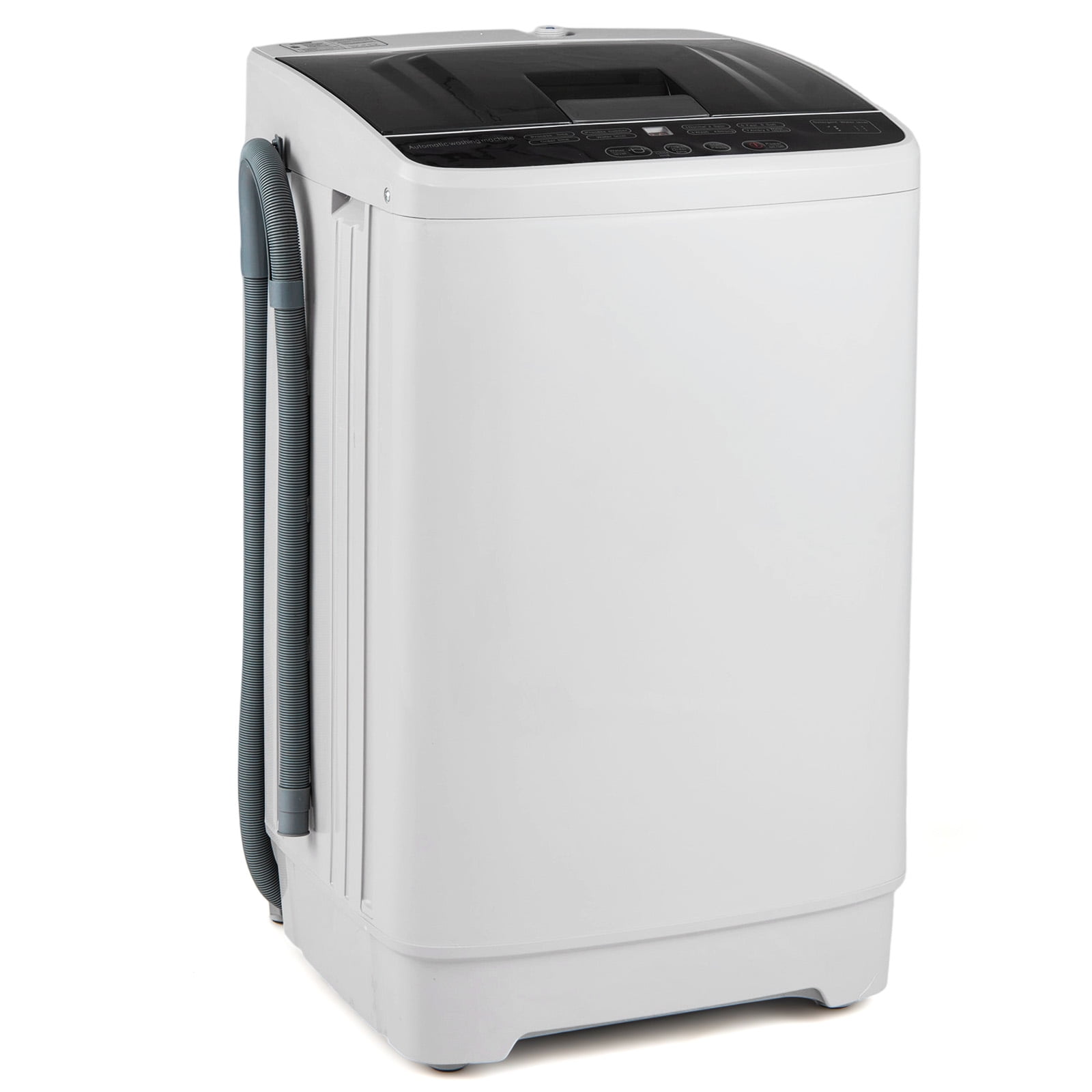 Costway 7.7 lbs Full Automatic Washing Machine with 8 Preset Programs, 6 Water Levels Gray