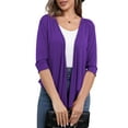 thumbnail image 6 of VERABENDI Women's Shrug Cardigan 3/4 Sleeve Cropped Drawstring Waist Crochet Bolero Sweaters,S/M/L/XL/XXL, 6 of 10