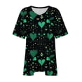 thumbnail image 4 of Tamaño Más Manga Corta Tops para las Mujeres V-Cuello Imprimir Blusa Casual, Tamaño Grande de Verano Top para el Uso Diario, 4 of 5