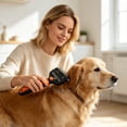 thumbnail image 6 of Partheme Pet Knot Remover Comb, Detangling Dematting Brush for Long Hair Dogs Cats, Undercoat Rake for Shedding Hair Removal, Grooming Tool for Matted Fur, Orange#2, 6 of 6