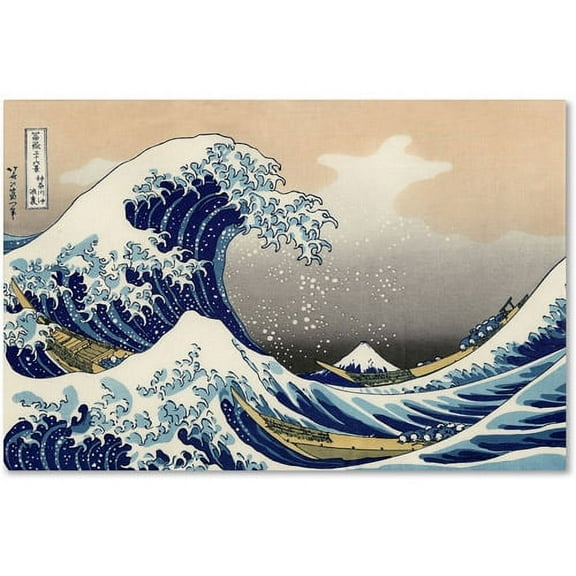 Trademark Fine Art "The Great Kanagawa Wave" Canvas Art by Katsushika Hokusal