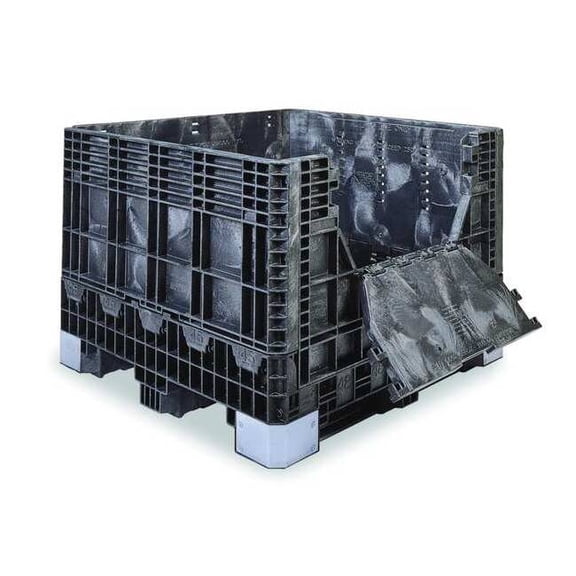 Collapsible Bulk Container 28.3 cu ft Volume Cap., 47 5/8 in L, 44 5/8 in W, 34 in H, Plastic