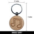 thumbnail image 2 of Music Eighth Notes Outline Round Keychain Charm Tag - Engraved Wood, 2 of 6