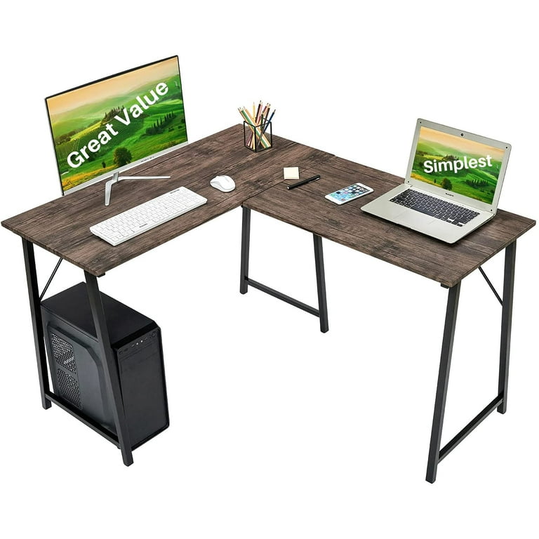 L Shaped Desk Computer Gaming Laptop Table Workstation for Bedroom Study  Working