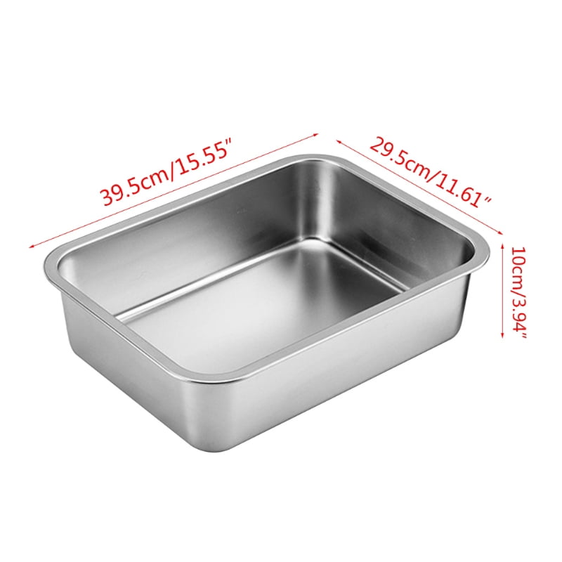 Stainless Steel Litter Box for Cat and Rabbit Odor Control Litter Pan Pet Gift