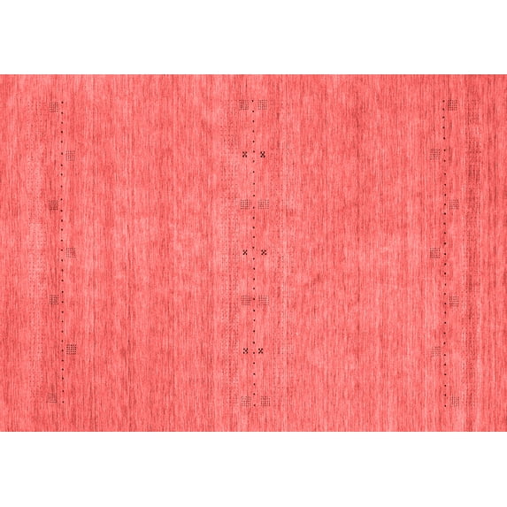 Ahgly Company Indoor Rectangle Abstract Red Contemporary Area Rugs, 4' x 6'
