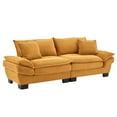 thumbnail image 4 of 84'' Sofa Couch, Loveseat Corduroy Sofa with Pillows, Comfy Upholstered Deep Seat Sofa for Bedroom, Living Room, Apartment, Office, Dorm-Black Corduroy, 4 of 7