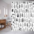 thumbnail image 2 of Christmas Shower Curtain, Black White Christmas Tree Winter Holiday Farmhouse Shower Curtain for Bathroom Bathtubs Decor, 72x72 Inch Bathroom Curtain with 12 Hooks, 2 of 6