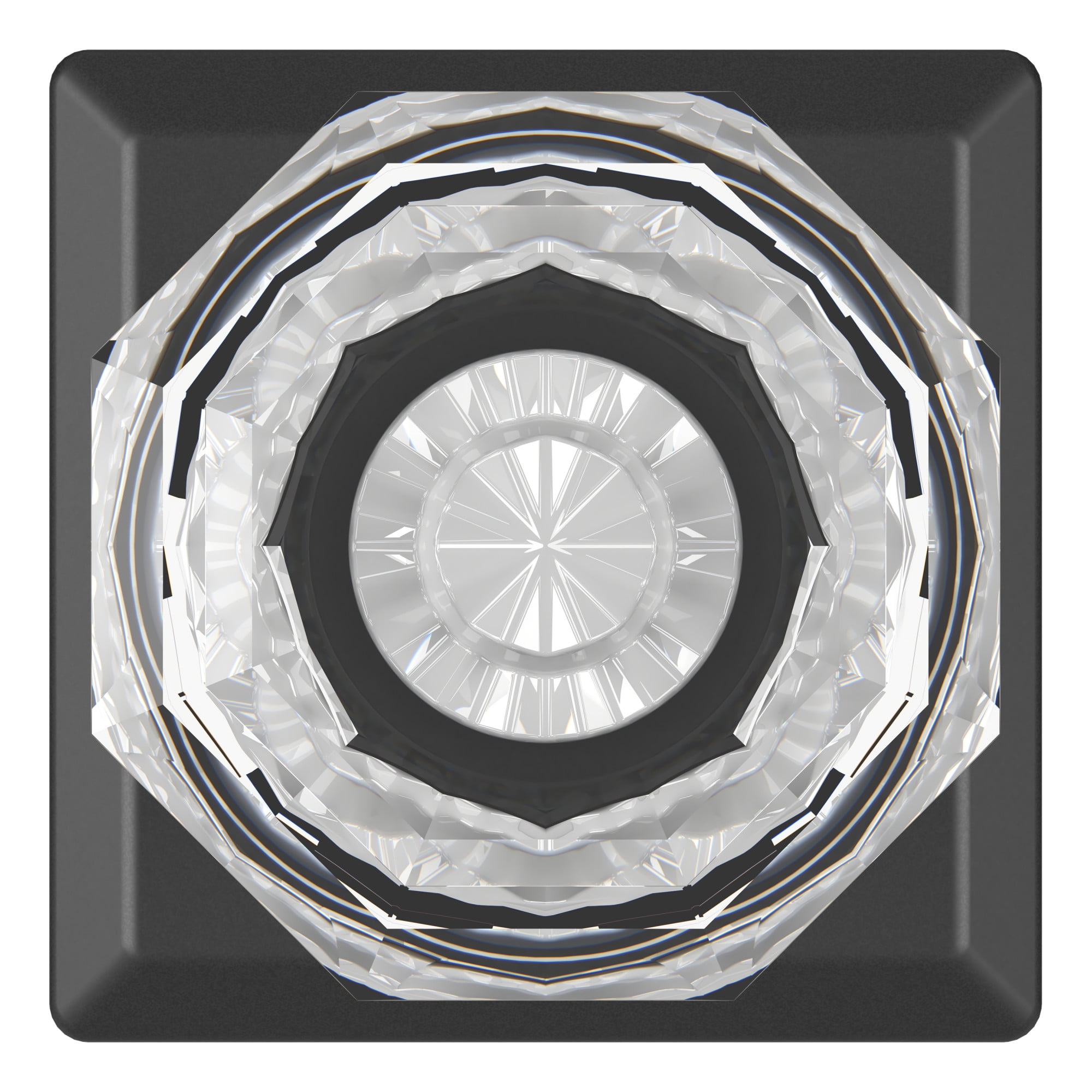 Baldwin Reserve Pvcrytsr003 Privacy Crystal Knob And Traditional Square Rose With 6Al Latch And Dual Strike Lifetime Brass Finish
