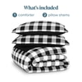 thumbnail image 5 of Bare Home Down Alternative Comforter Set - 3-Pieces - All Seasons - Queen, White/Black - Buffalo Plaid, 5 of 6