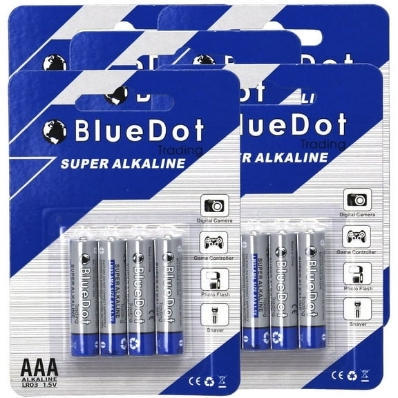 BlueDot Trading Brand AAA Super Alkaline Batteries - 20 Pack