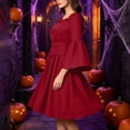 thumbnail image 5 of Renaissance Dress Women Peasant Medieval Costume Bell Sleeve Square Neck Dresses, 5 of 7