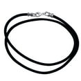 thumbnail image 3 of Sterling Silver 3mm Thick Black Leather Cord Necklace, 3 of 3