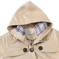 thumbnail image 4 of 5-13Y Girls Hooded Trench Coats Parka Jackets With Detachable Hood, BULLPIANO Autumn Button Down Windbreaker Outerwear 5-13T, 4 of 7
